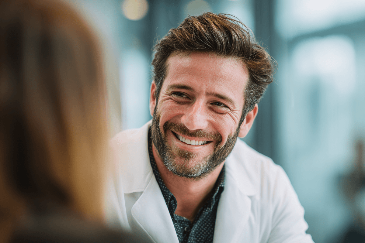 Doctor focused on patient care