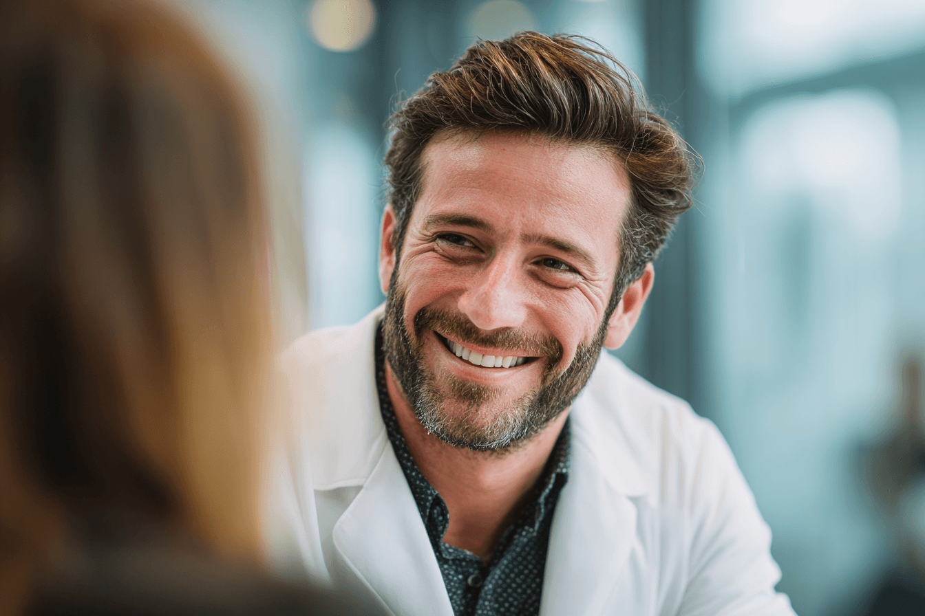 A doctor having a genuine conversation with a patient